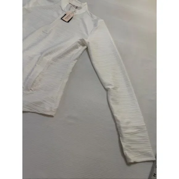 NWT Tommy Bahama Womens Golf Half Zip Performance LS WHITE Jacket UPF50 MEDIUM - Picture 6 of 13